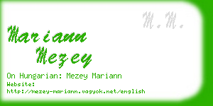 mariann mezey business card